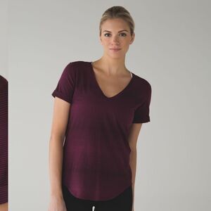 Lululemon Athletica Lululemon Love Tee II
Sugar Cane Stripe Red Grape Size 8